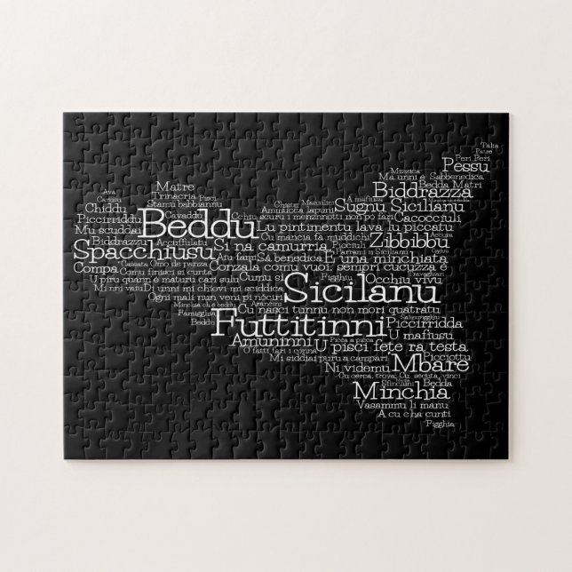 Sicilian Word Map Jigsaw Puzzle (Horizontal)