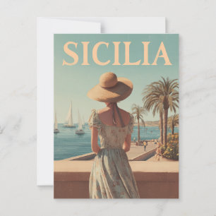 Sicily 50s vintage travel postcard