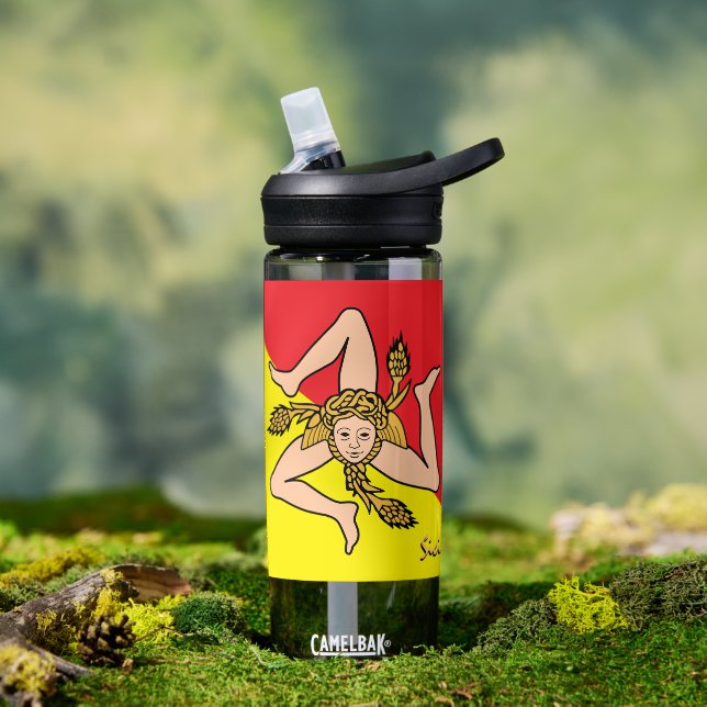 Sicily bottle, Triskelion, patriotic Sicilian Flag Water Bottle (Outdoor)