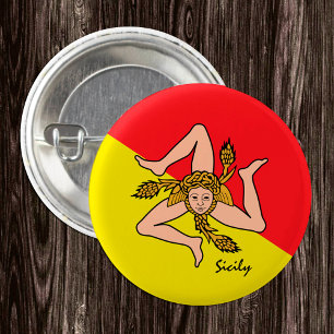 Sicily button, patriotic Sicilian Flag fashion 3 Cm Round Badge
