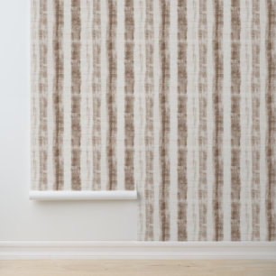 Sicily Cream Rustic Cream Brown Stripes Wallpaper