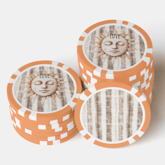 Sicily Cream Rustic Cream Sun Stripes Poker Chips (Stack)