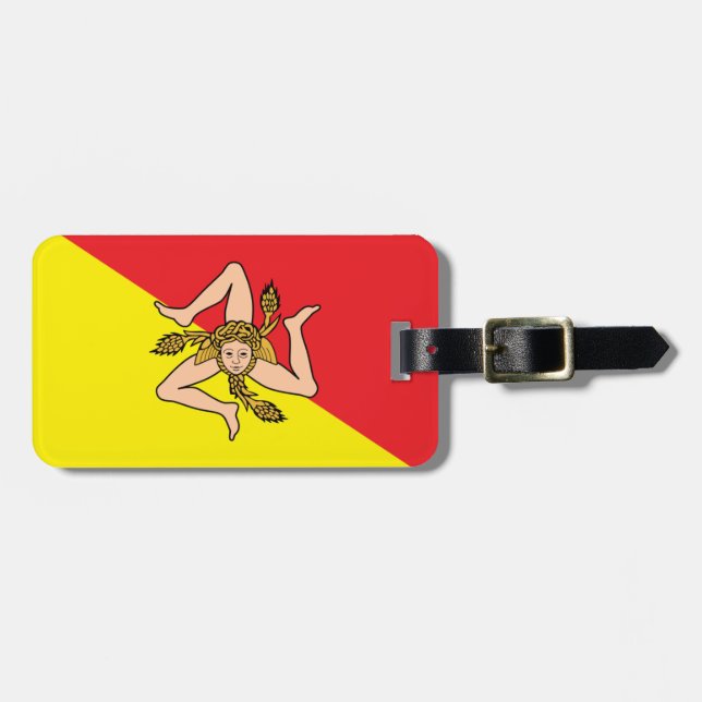 Sicily Flag Luggage Tag (Front Horizontal)