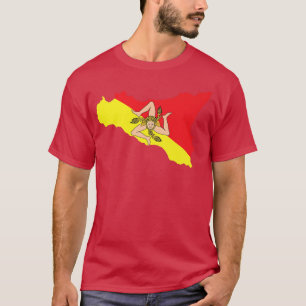 Sicily Flag Map Italy Sicilian Kingdom Italian Piz T-Shirt