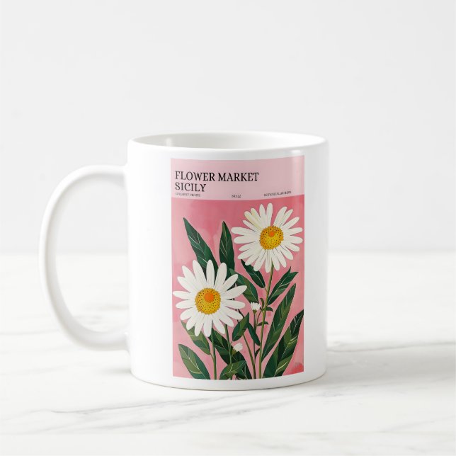 Sicily Flower Market Poster Coffee Mug (Left)