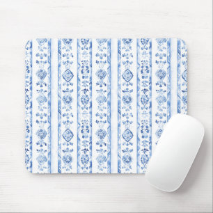 Sicily Italian Rustic Blue Stripes Mouse Mat