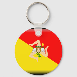 Sicily (Italy) Flag Key Ring