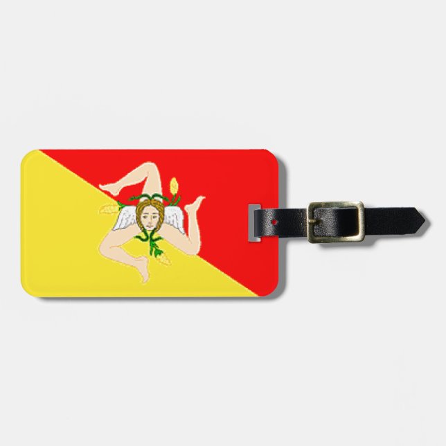 Sicily (Italy) Flag Luggage Tag (Front Horizontal)