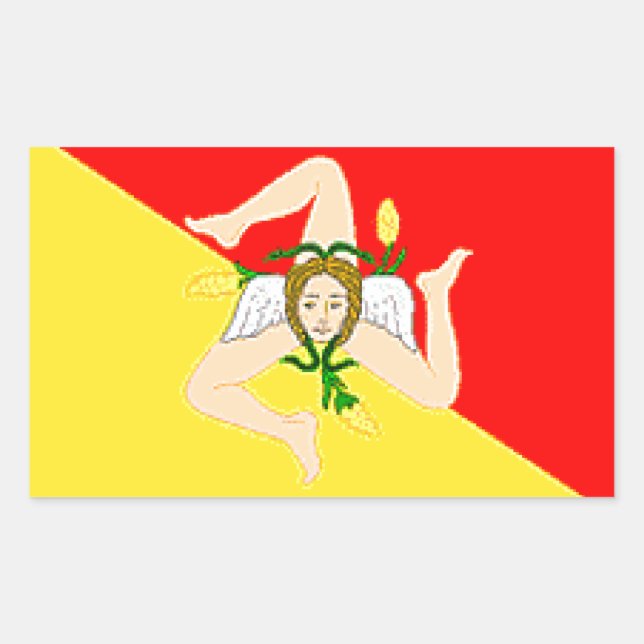 Sicily (Italy) Flag Rectangular Sticker (Front)
