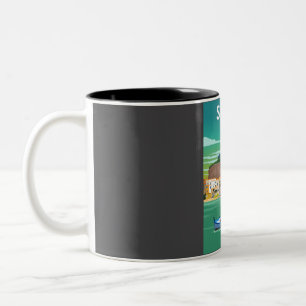 Sicily Italy Palermo Vintage Minimal Travel Poster Two-Tone Coffee Mug