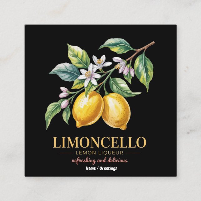 Sicily Italy Proud Sicilian Fresh Italian Lemons  Square Business Card (Front)