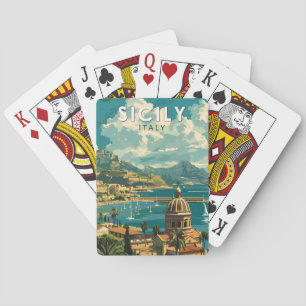 Sicily Italy Travel Art Vintage Playing Cards