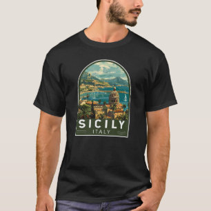 Sicily Italy Travel Art Vintage T-Shirt