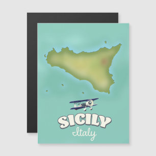 Sicily Italy vintage style map