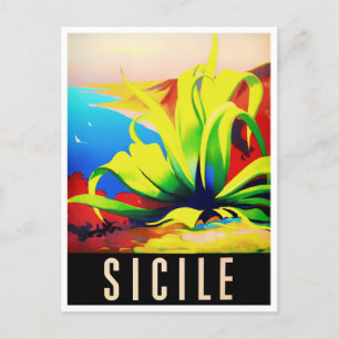 Sicily Italy vintage travel Postcard