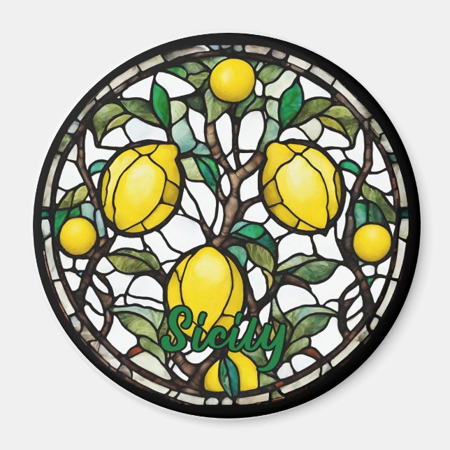 Sicily Lemon Tree Souvenir Magnet (Front)