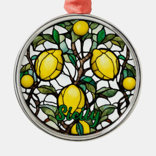 Sicily Lemon Tree Souvenir Metal Tree Decoration