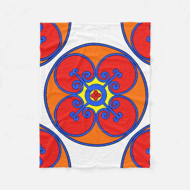 Sicily Mediterranean Design Fleece Blanket (Front)