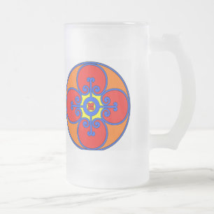 Sicily Mediterranean Design Frosted Glass Beer Mug