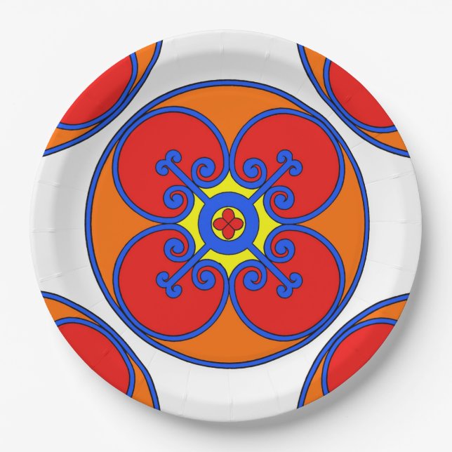 Sicily Mediterranean Design Paper Plate (Front)