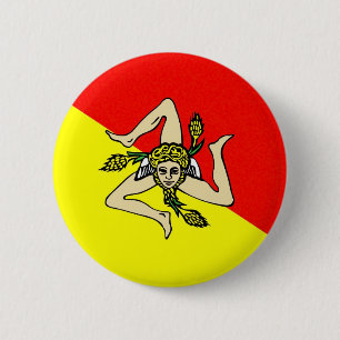 Sicily region flag italy sicilia county 6 cm round badge