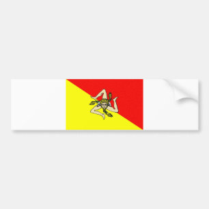 Sicily region flag italy sicilia county bumper sticker