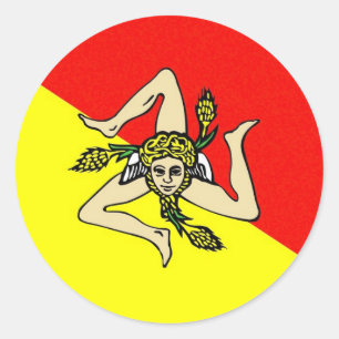 Sicily region flag italy sicilia county classic round sticker