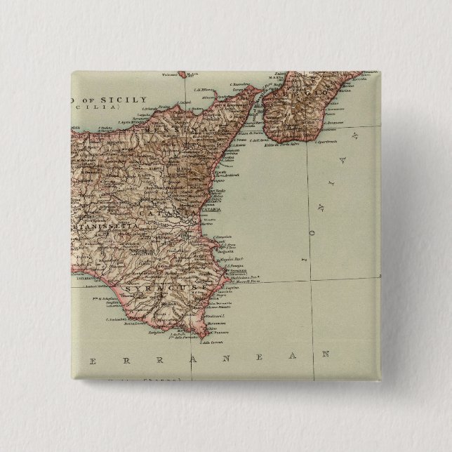 Sicily, Sardinia 15 Cm Square Badge (Front)