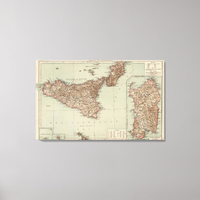 Sicily, Sardinia Canvas Print (Front)