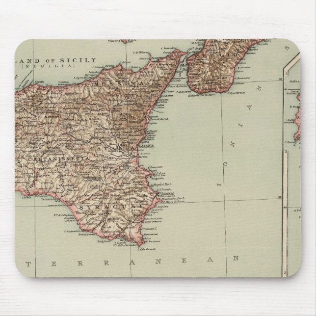 Sicily, Sardinia Mouse Mat (Front)