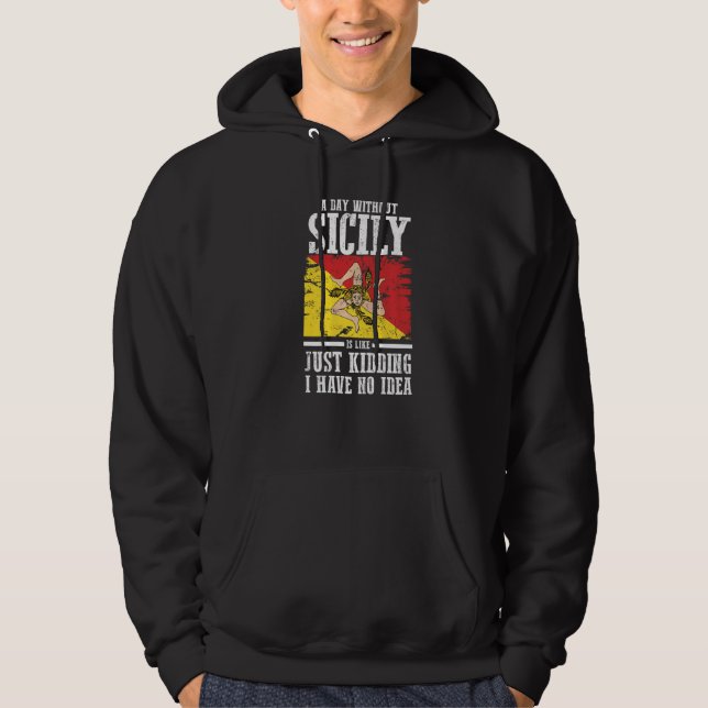 Sicily Sicilian Flag   Hoodie (Front)