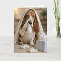 Sick Basset Hound with Tissues