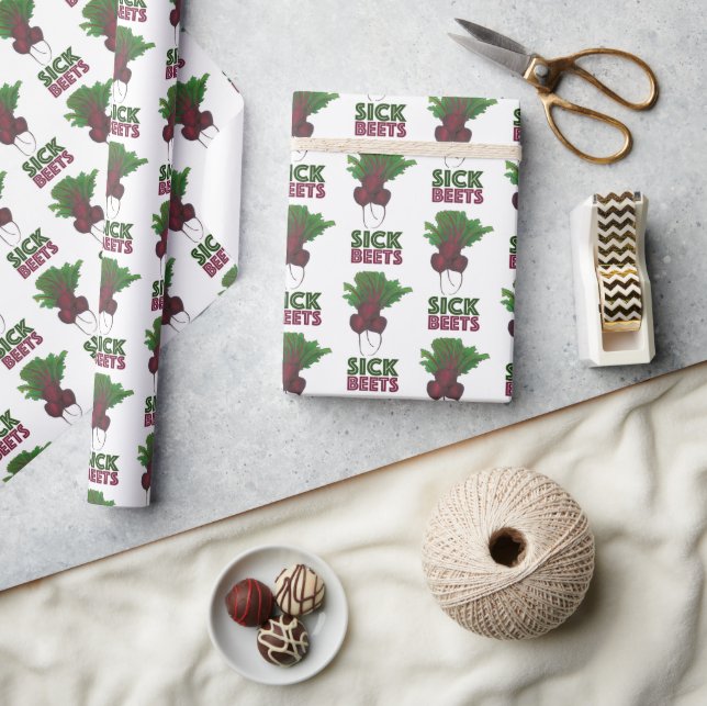Sick Beets (Beats) Bunch Vegetable Garden Music Wrapping Paper (Crafts)