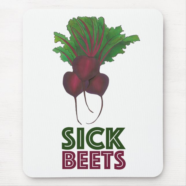 Sick Beets (Beats) Red Beet Vegetable Garden Mouse Mat (Front)