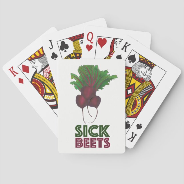 Sick Beets (Beats) Red Beetroot Garden Vegetable Playing Cards (Back)