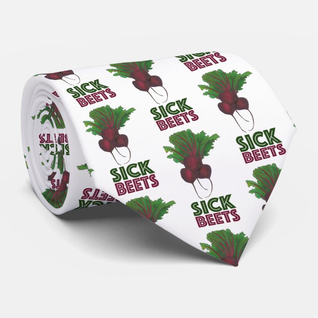 Sick Beets (Beats) Red Beetroot Garden Vegetable Tie (Rolled)