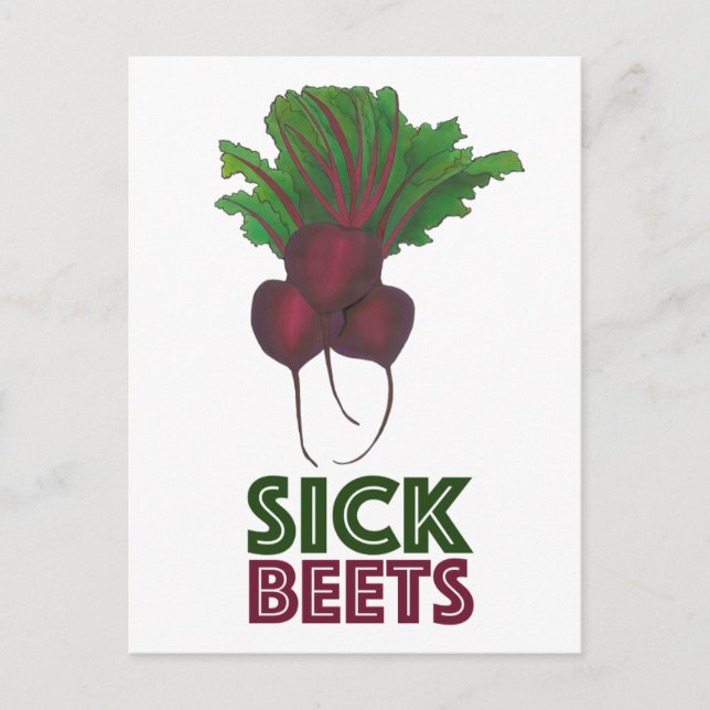Sick Beets (Beats) Red Bunch Vegetable Garden Food Postcard (Front)