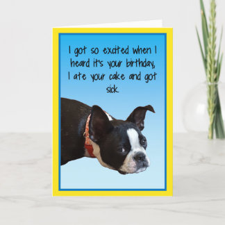 Sick Birthday Boston Card