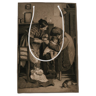 Sick Child Supported by Her Father and Mother Medium Gift Bag