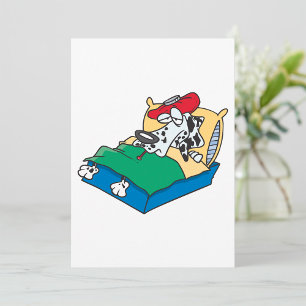 Sick Dog In Bed Invitation