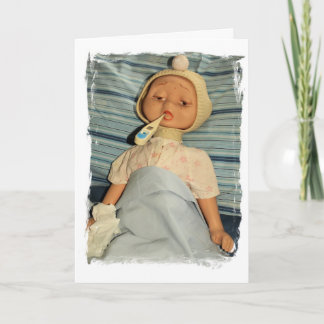 Sick Doll With Thermometer - Get Well Card