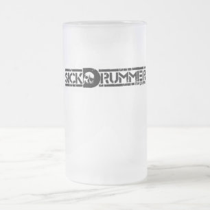Sick Drummer Mugazine Frosted Glass Beer Mug
