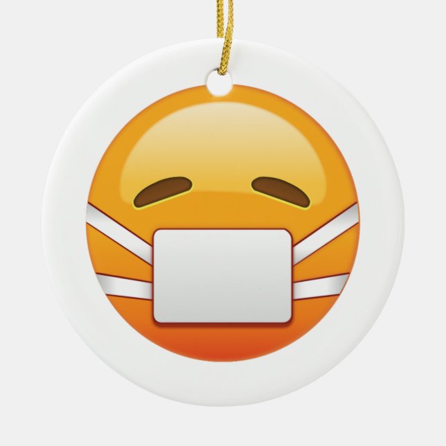 Sick - Emoji Ceramic Tree Decoration (Front)