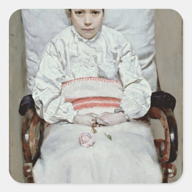 Sick Girl Square Sticker (Front)