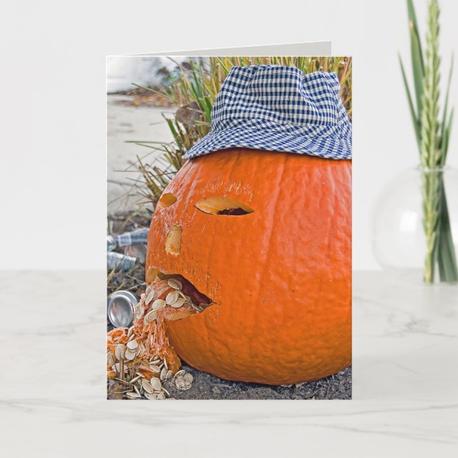 Sick Halloween Pumpkin Holiday Card (Front)