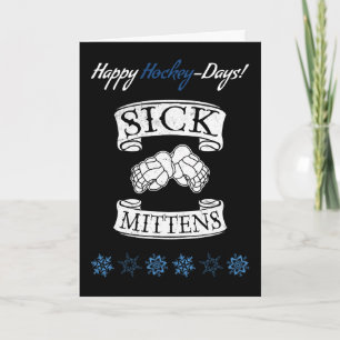 Sick Mittens Hockey Slang Custom Holiday Card