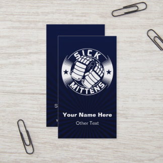 Sick Mittens Ice Hockey Slang Business Cards