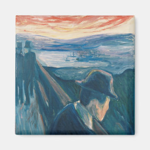 Sick Mood at Sunset, Despair (by Edvard Munch) Magnet