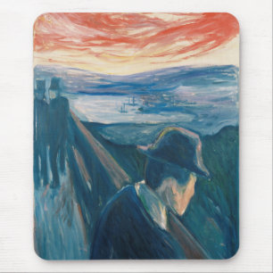 Sick Mood at Sunset, Despair (by Edvard Munch) Mouse Mat