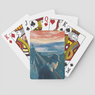 Sick Mood at Sunset, Despair (by Edvard Munch) Playing Cards